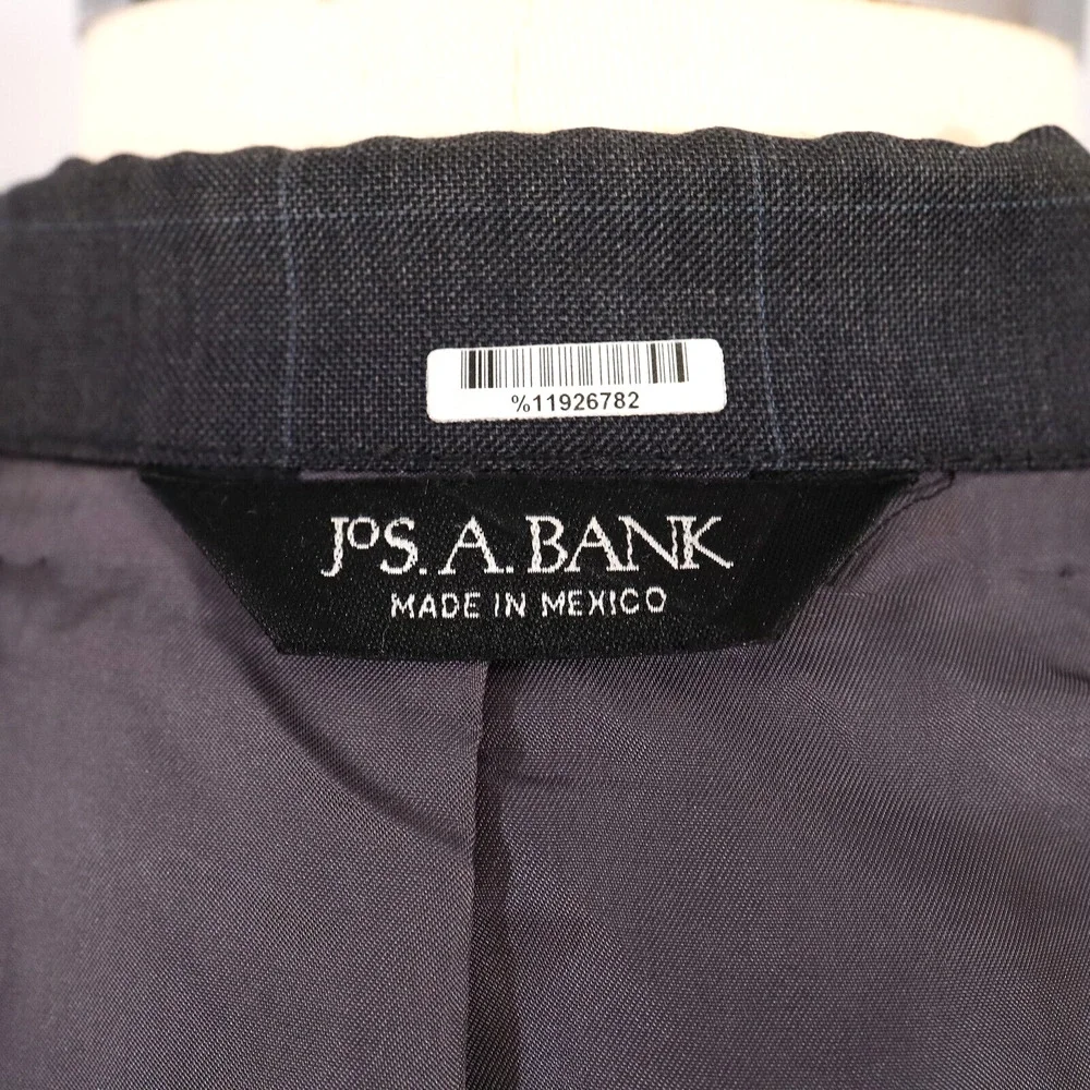 Jos A Bank Sport Coat Mens 41R Wool Silk Blue Gray Jacket Blazer Signature